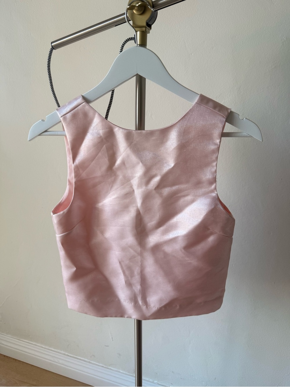 H&M Pale Pink Satin Crop Top